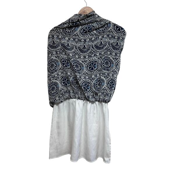 Kate Spade Silk Midi Dress Navy White Print Sleeveless Size 6 - Picture 6 of 6